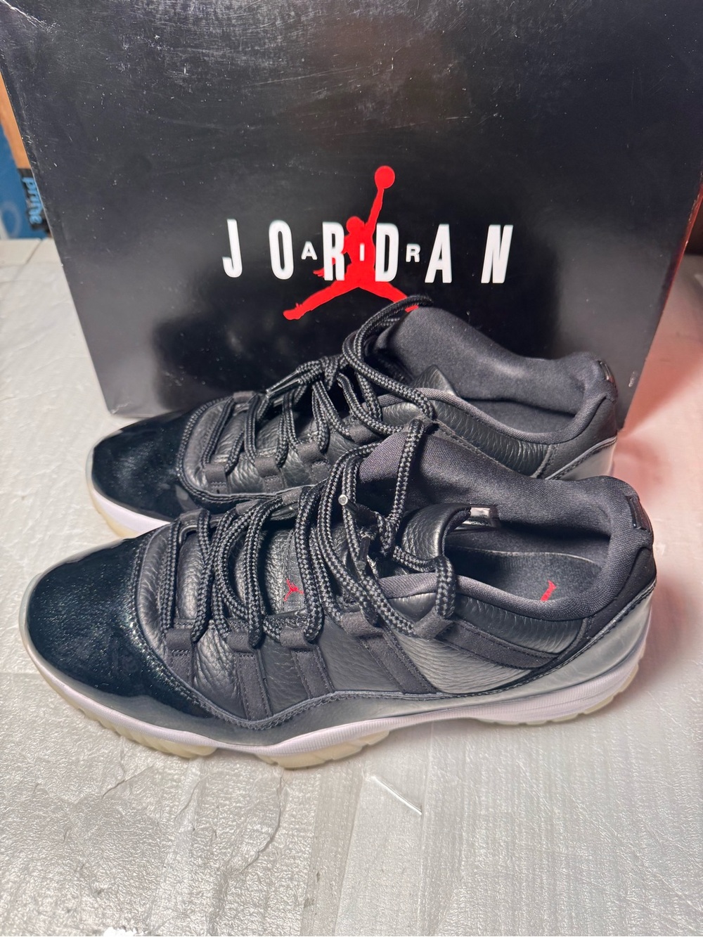 AV2187-001 Nike Air Jordan 11 Retro Low 72-10 Black Gym Red White Sail Men's 12